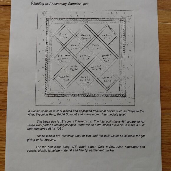 Vintage Quilt Sewing Pattern and Templates AS IS - Picture 6 of 11